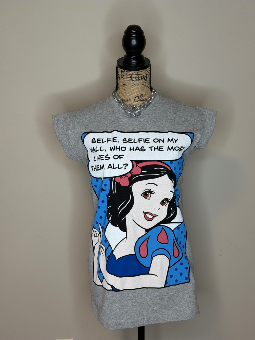 Disney Grey Short Sleeve selfie shirt with Snow White